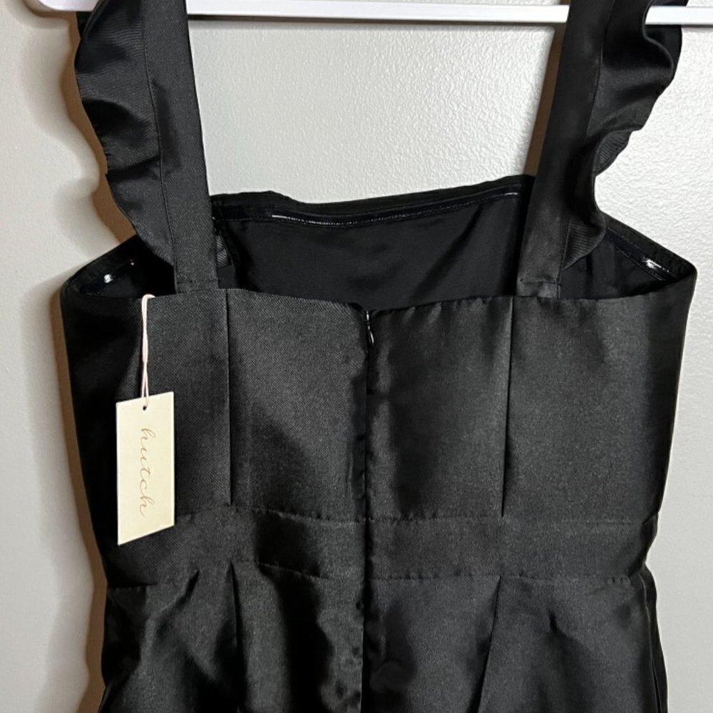 Hutch Wms Strapless Wide Leg Jumpsuit in Black Gazar Size 8 - Picture 5 of 12
